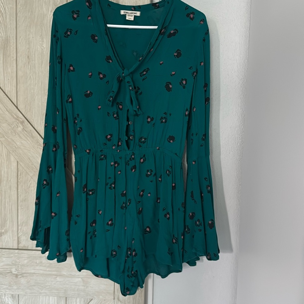 Dark green billabong romper size medium